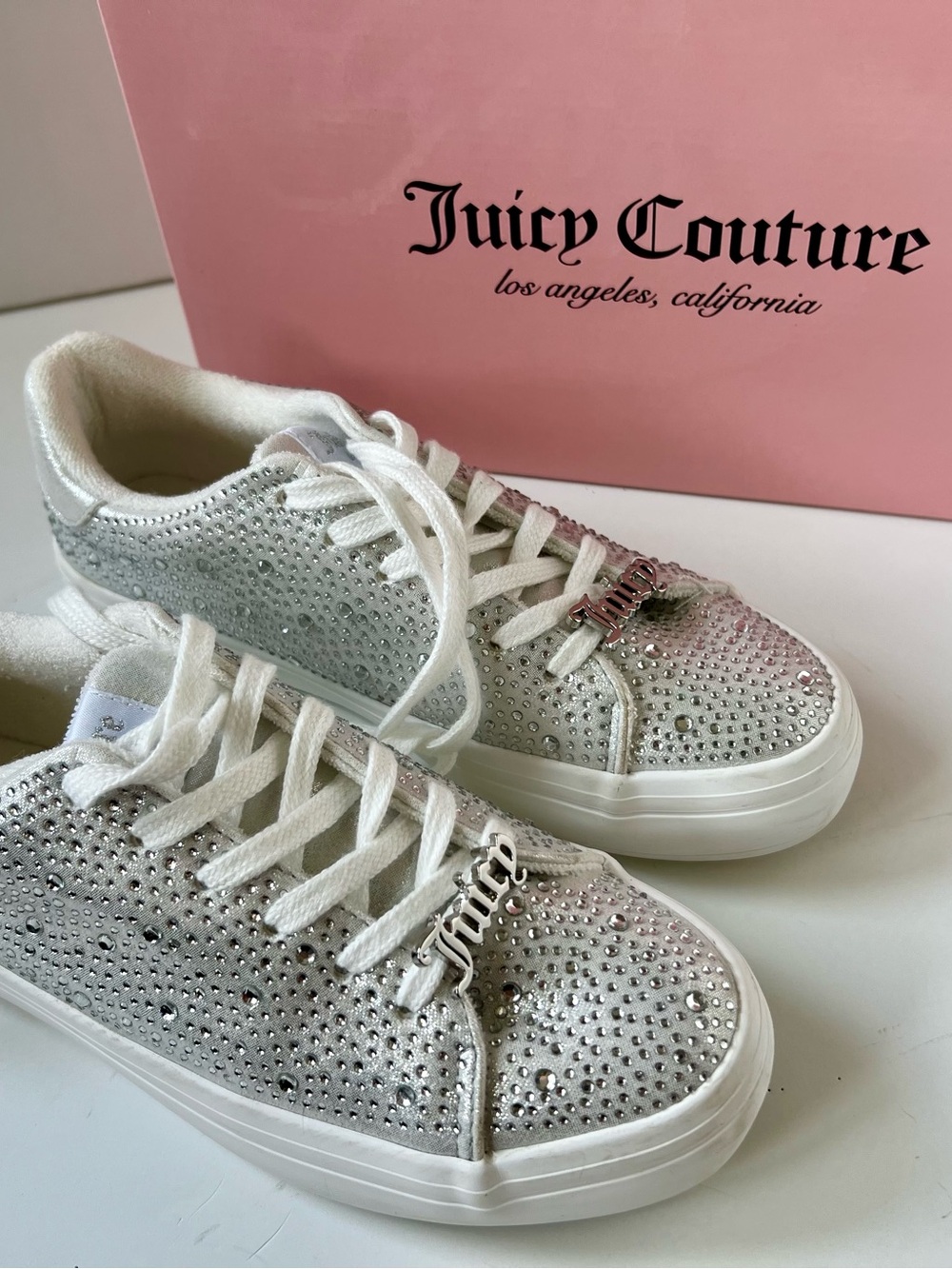 Juicy Couture Silver Crystal-Embellished Women's Sneakers